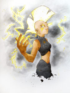 Peinture pop art au Bic et aquarelle inspirée du cinéma par Florent Lainé