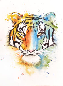 Peinture pop art au Bic et aquarelle inspirée du cinéma par Florent Lainé