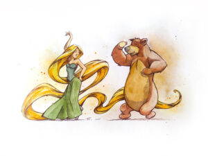 Peinture pop art au Bic et aquarelle inspirée du cinéma par Florent Lainé