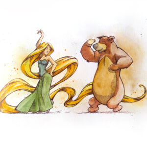 Peinture pop art au Bic et aquarelle inspirée du cinéma par Florent Lainé