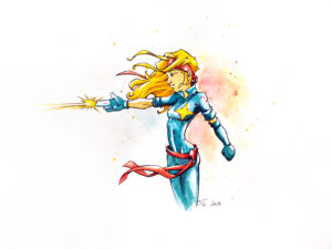 Peinture pop art au Bic et aquarelle inspirée du cinéma par Florent Lainé