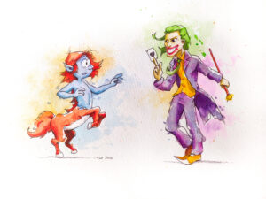 Peinture pop art au Bic et aquarelle inspirée du cinéma par Florent Lainé