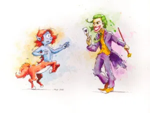 Peinture pop art au Bic et aquarelle inspirée du cinéma par Florent Lainé