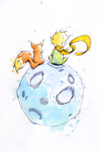 Peinture pop art au Bic et aquarelle inspirée du cinéma par Florent Lainé