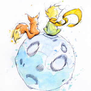 Peinture pop art au Bic et aquarelle inspirée du cinéma par Florent Lainé