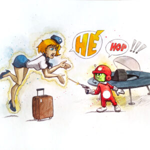 Peinture pop art au Bic et aquarelle inspirée du cinéma par Florent Lainé