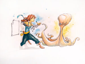 Peinture pop art au Bic et aquarelle inspirée du cinéma par Florent Lainé