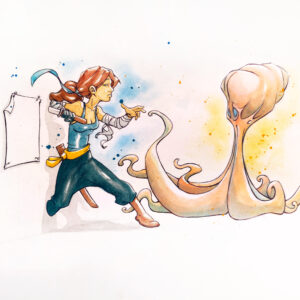 Peinture pop art au Bic et aquarelle inspirée du cinéma par Florent Lainé