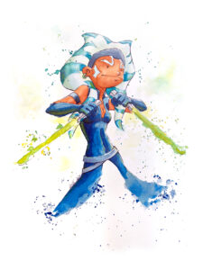 Fan art Ashoka aquarelle et bic