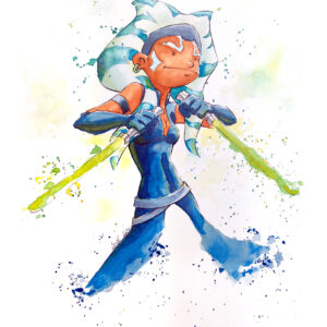 Fan art Ashoka aquarelle et bic