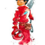 Fan art Keneda aquarelle et bic