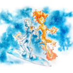 Fan art Silver Surfer Nova aquarelle et bic